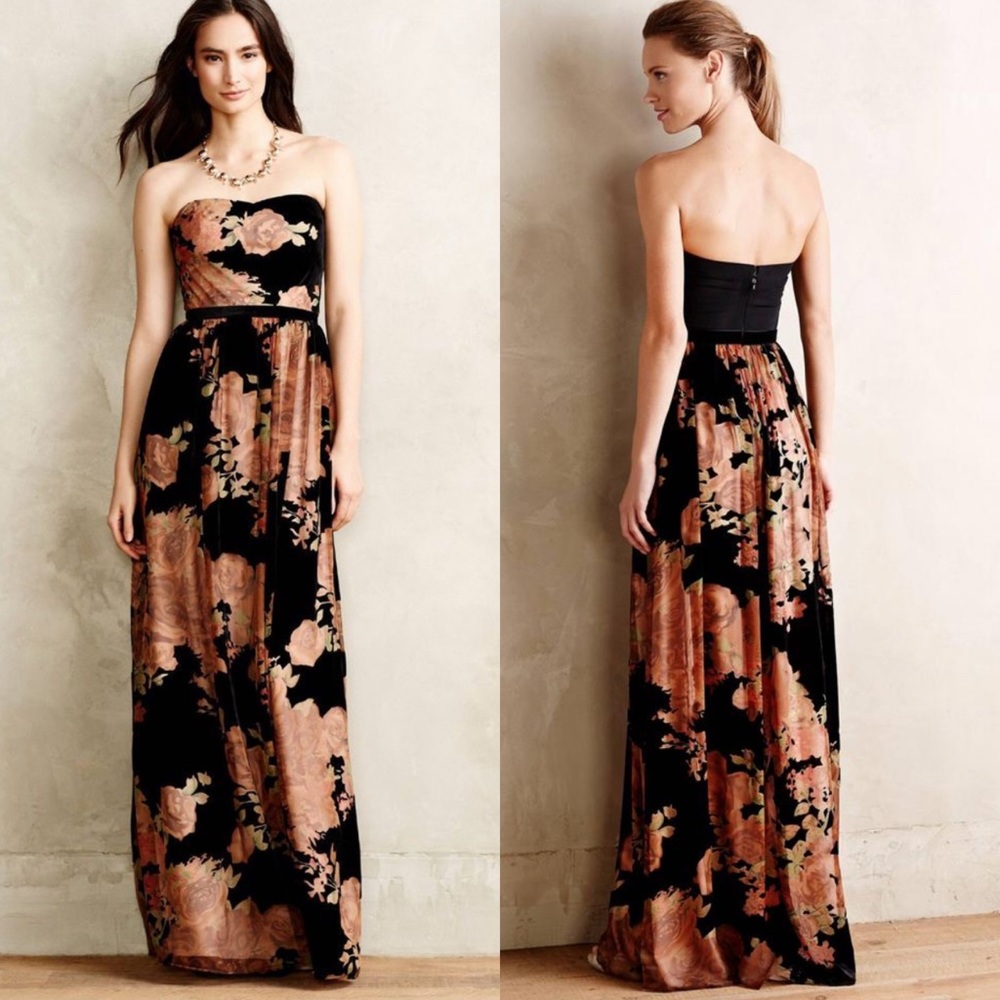 Anthropologie velvet Rosalind gown Erin Fetherston